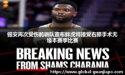 锡安再次受伤鹈鹕队宣布胖虎将接受右膝手术无缘本赛季比赛